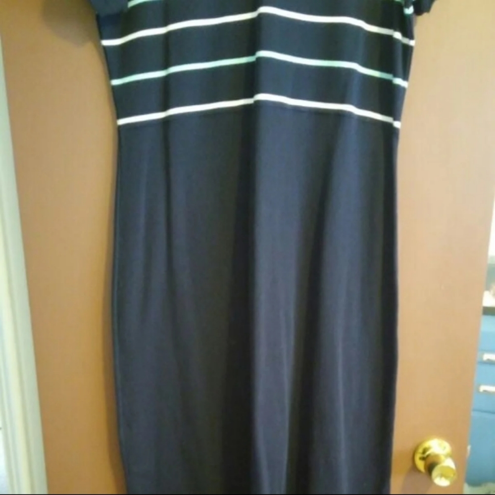 Casual Knit Stripe Maxi Shirt Dress sz XL - Picture 5 of 7